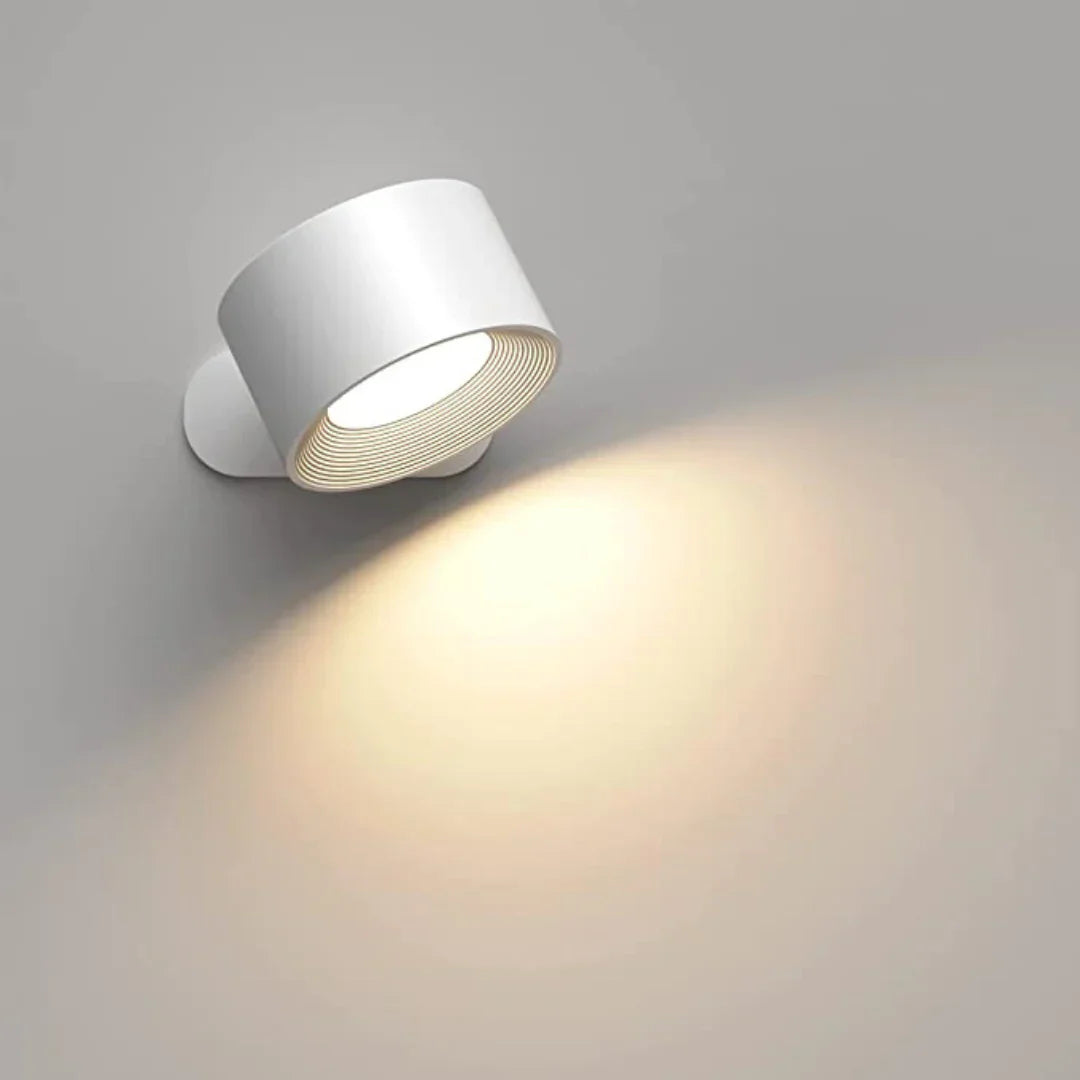 LuxeLumen Draadloze Dimbare LED Wandlamp | 360° draaibaar voor optimale verlichtingservaring