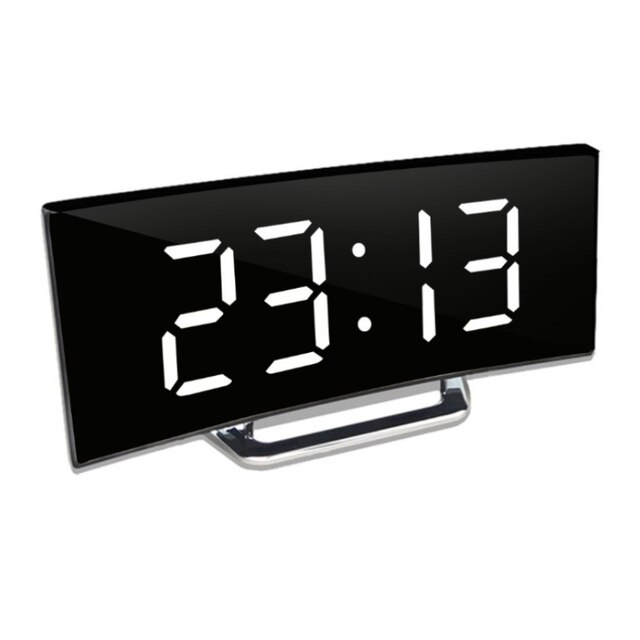 Digitale klok | LED Spiegelwekker | Automatische dimming verblindingsvrij | CurveClock