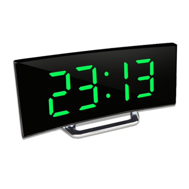 Digitale klok | LED Spiegelwekker | Automatische dimming verblindingsvrij | CurveClock