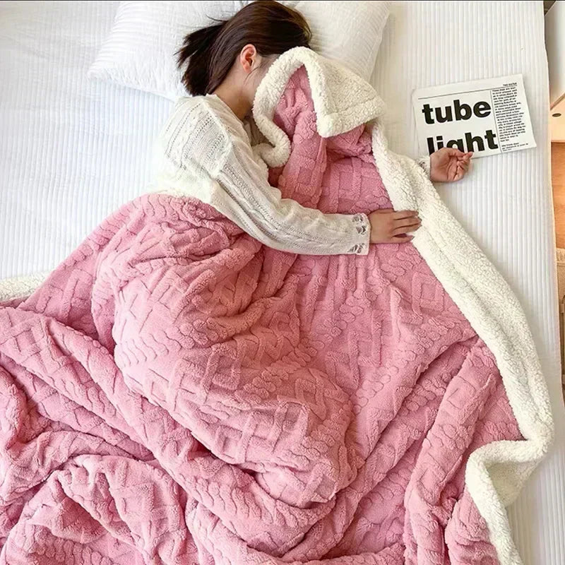 WarmThuis Winterdeken – Luxe Lamswol Fleece Deken met Dubbelzijdig Ontwerp