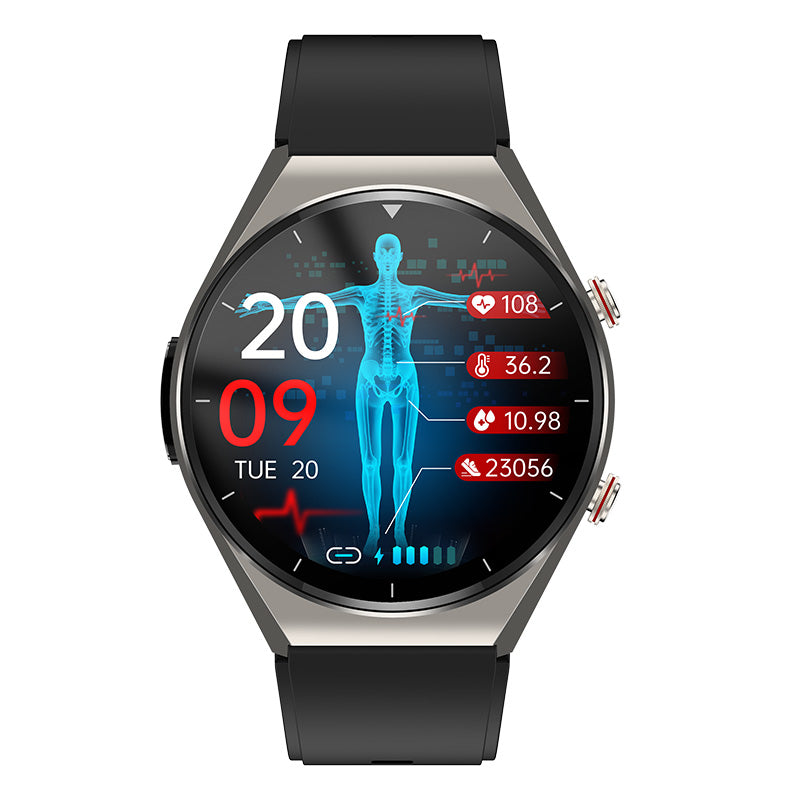 Een-Klik Bloedglucose|Bloedglucose Bloeddruk EKG|EKG HRV Hartslagmonitor Gezondheids-Smartwatch