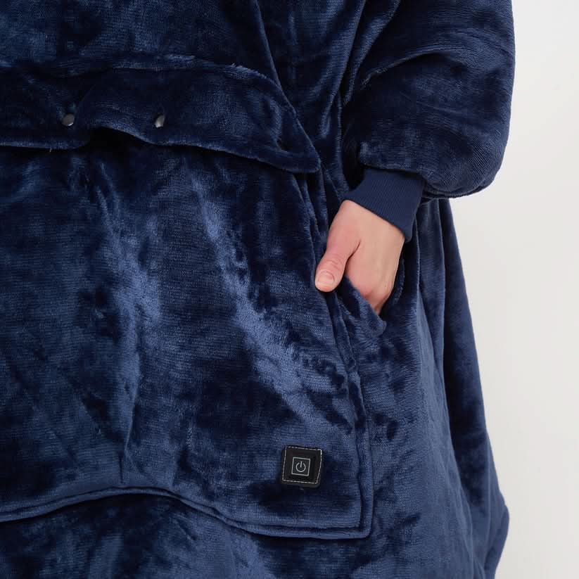USB Verwarmde Hoodie Deken – Zachte Elektrische Draagdeken voor Gezellig Thuiscomfort