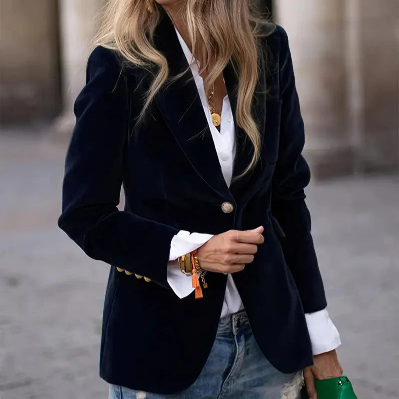 VelvetChic – Elegante Blazer | Luxe Fluwelen Blazer voor Stijlvolle Raffinement