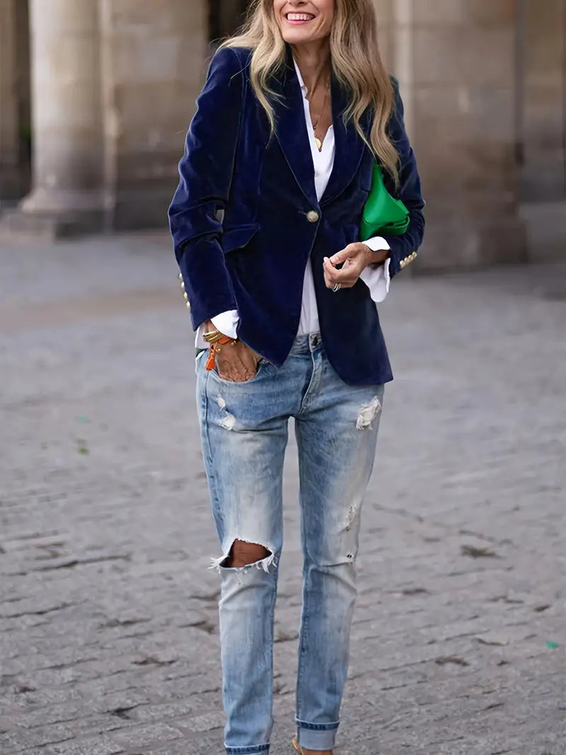 VelvetChic – Elegante Blazer | Luxe Fluwelen Blazer voor Stijlvolle Raffinement