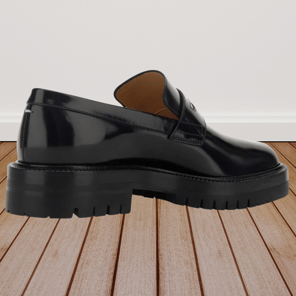Elegante heren schoenen met gespleten tenen en dikke zool