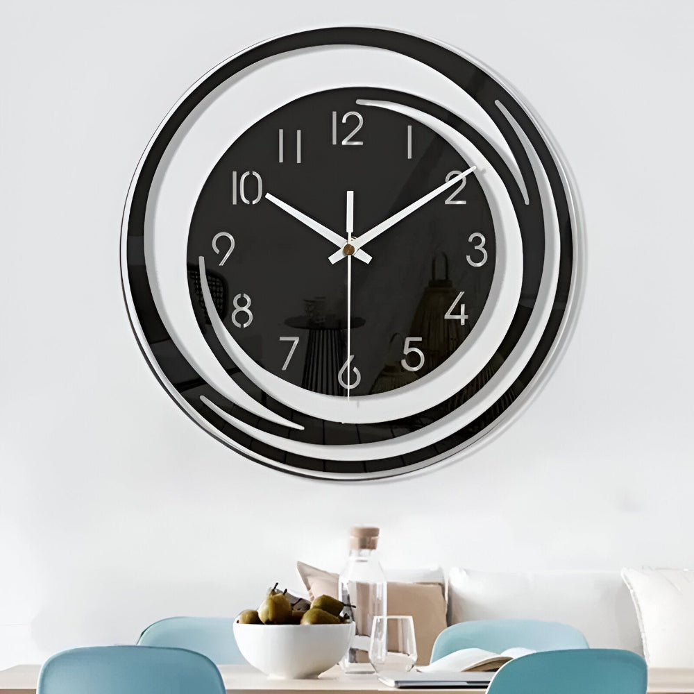 Sorana - Moderne Zwarte Acryl Wandklok In Scandinavisch Design 30 cm