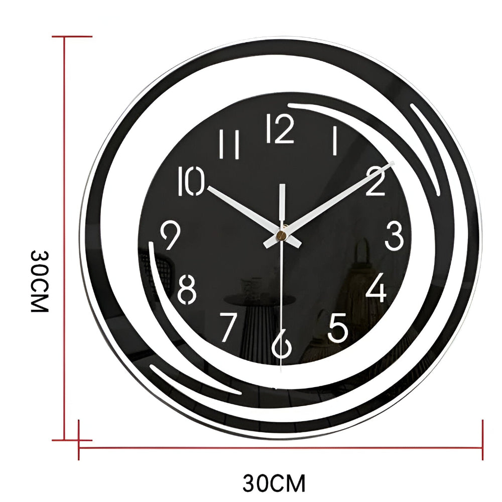 Sorana - Moderne Zwarte Acryl Wandklok In Scandinavisch Design 30 cm