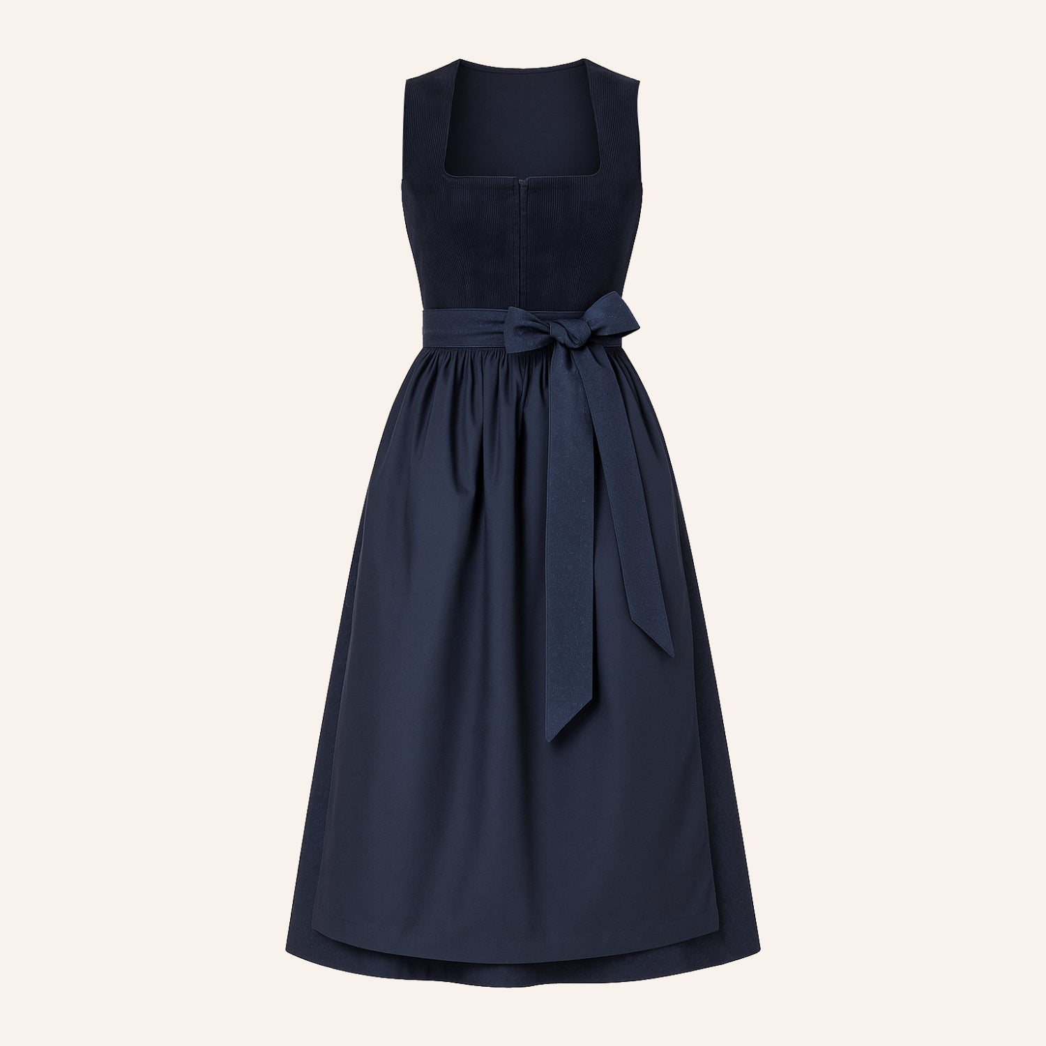 Dirndl Jurk Alpencharme – Marineblauwe Damesjurk met Schort voor het Oktoberfest