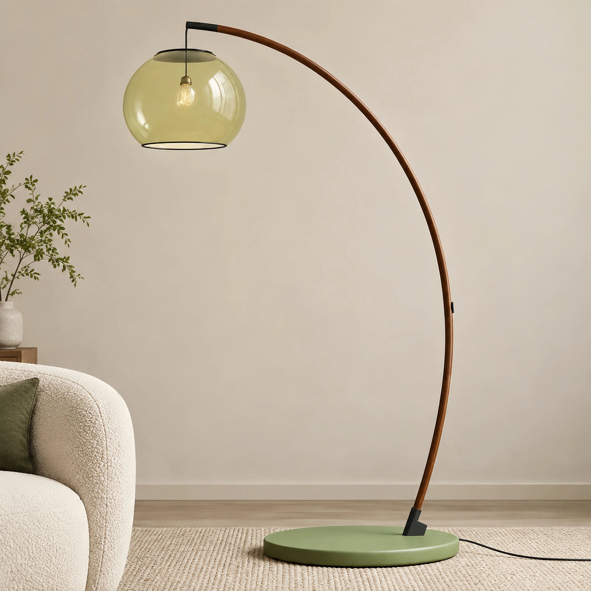 Moderne Glazen Vloerlamp – Elegante Designverlichting met Glazen Lampenkap