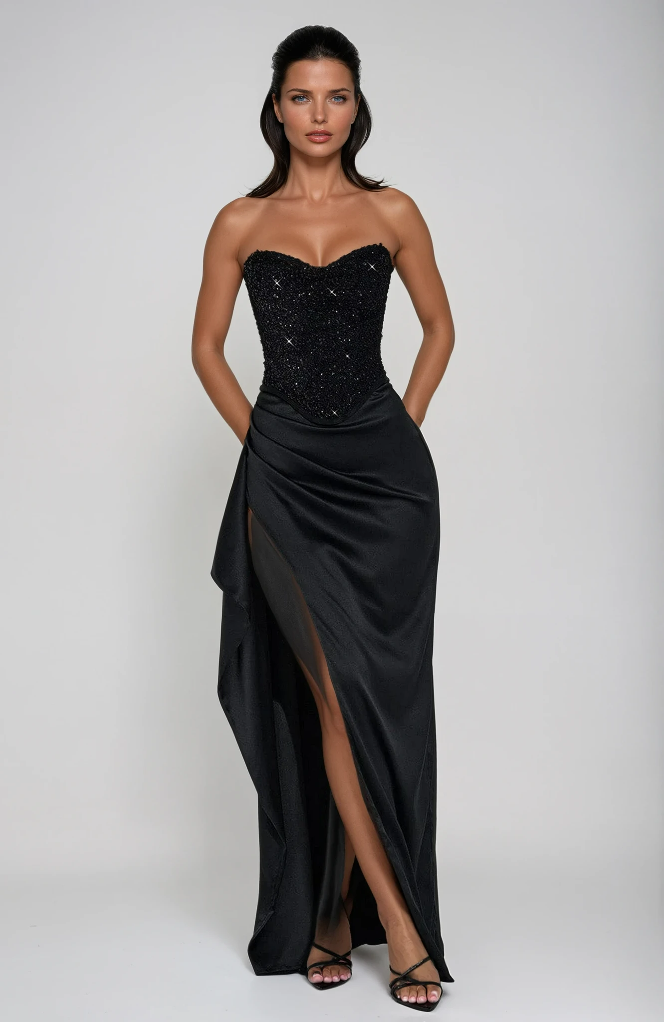Emrielle Luxe Korsettkleid | Elegantes, met parels versierd maxikleed voor onvergetelijke avonden