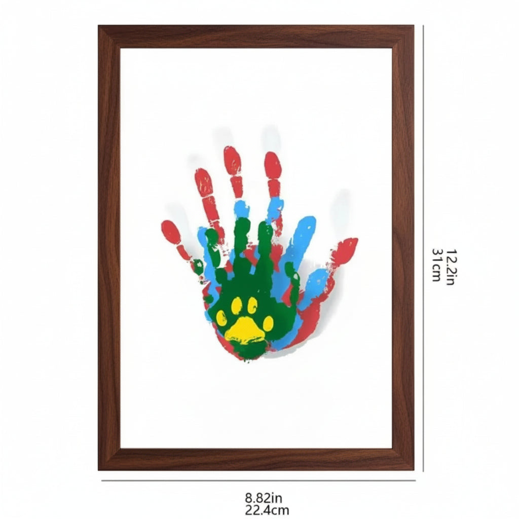 Kleine Sporen – Baby Herinneringslijst Van Hout Met Klei Voor Hand- & Voetafdrukken