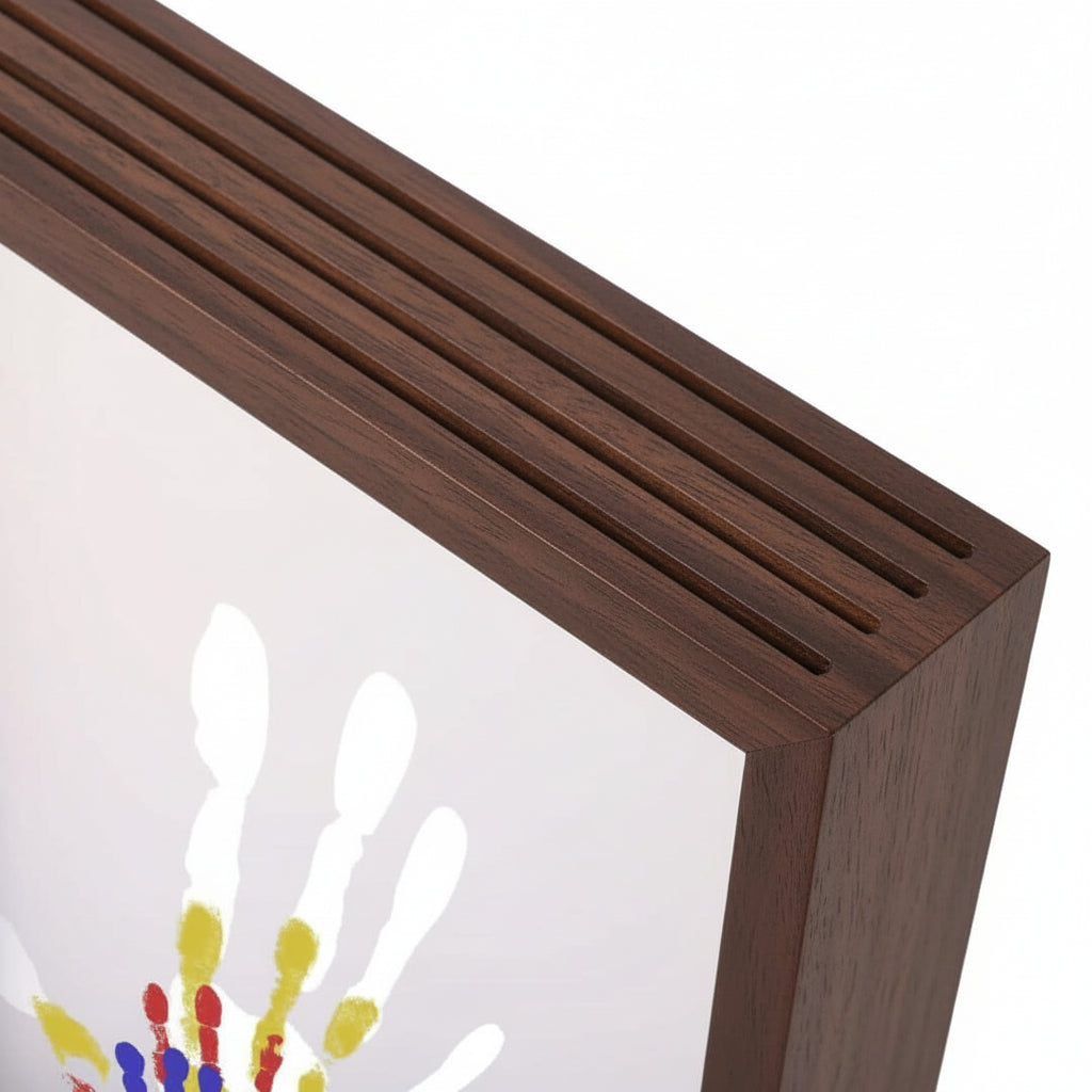 Kleine Sporen – Baby Herinneringslijst Van Hout Met Klei Voor Hand- & Voetafdrukken