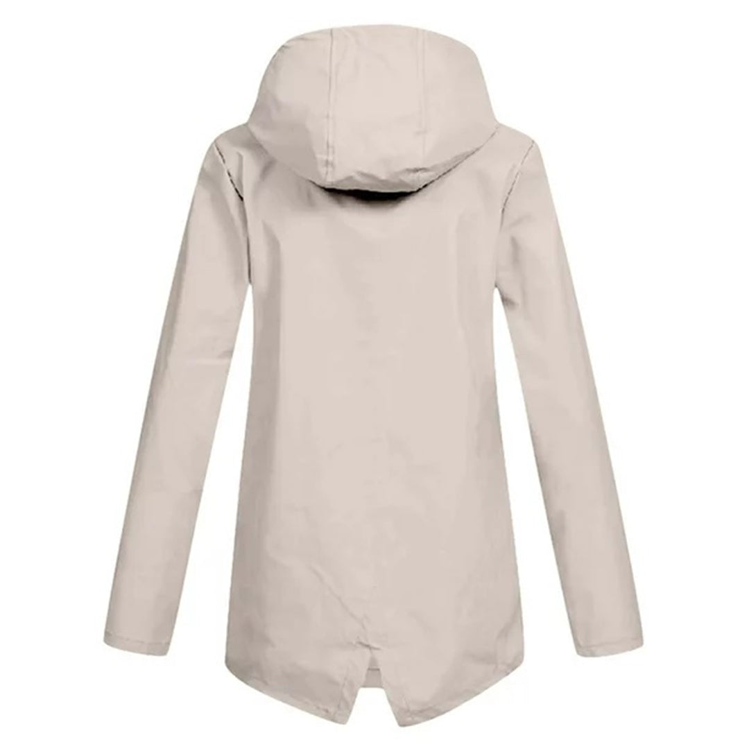 Lange Dames Regenjas met Capuchon – Waterdichte Jas voor Regenachtig Weer