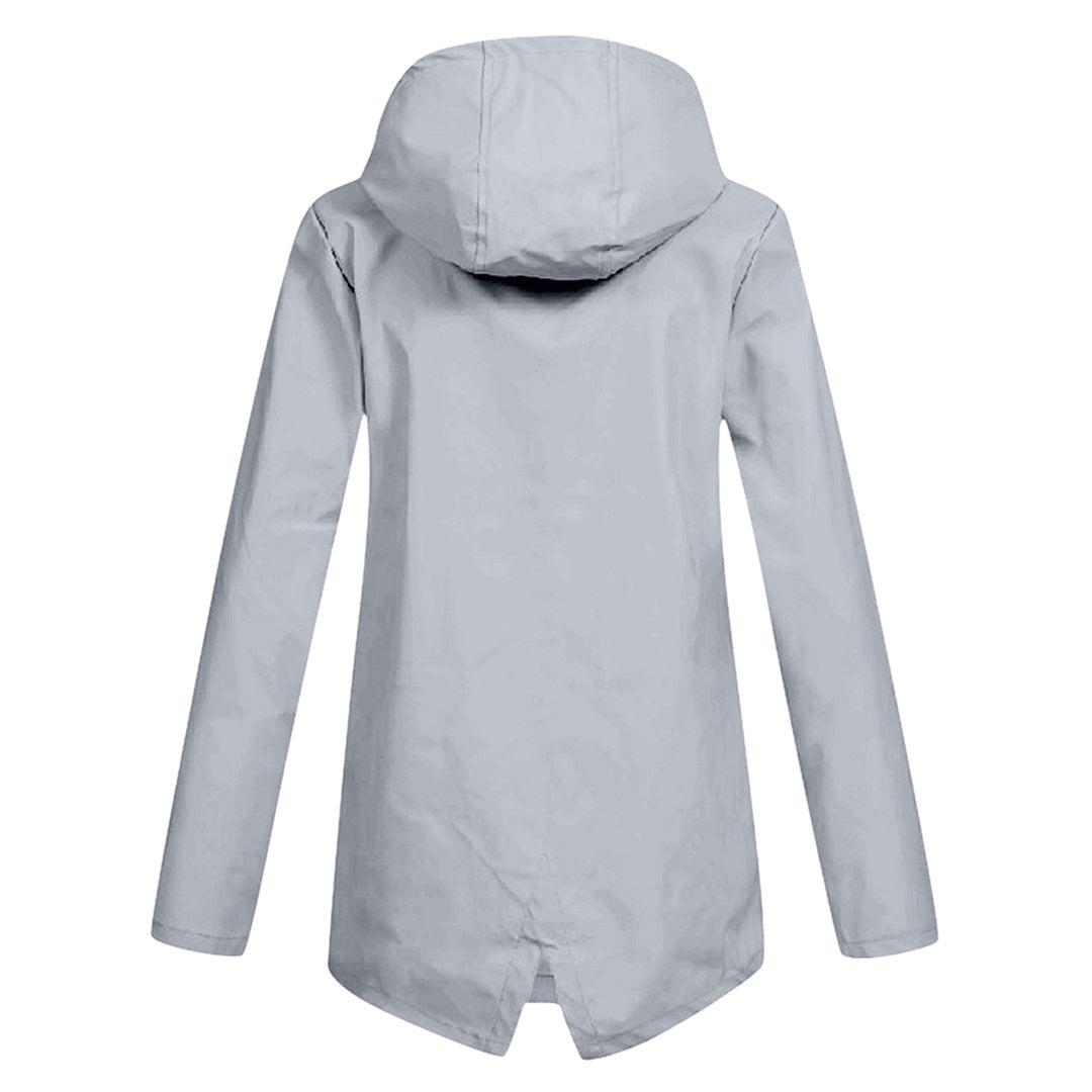 Lange Dames Regenjas met Capuchon – Waterdichte Jas voor Regenachtig Weer