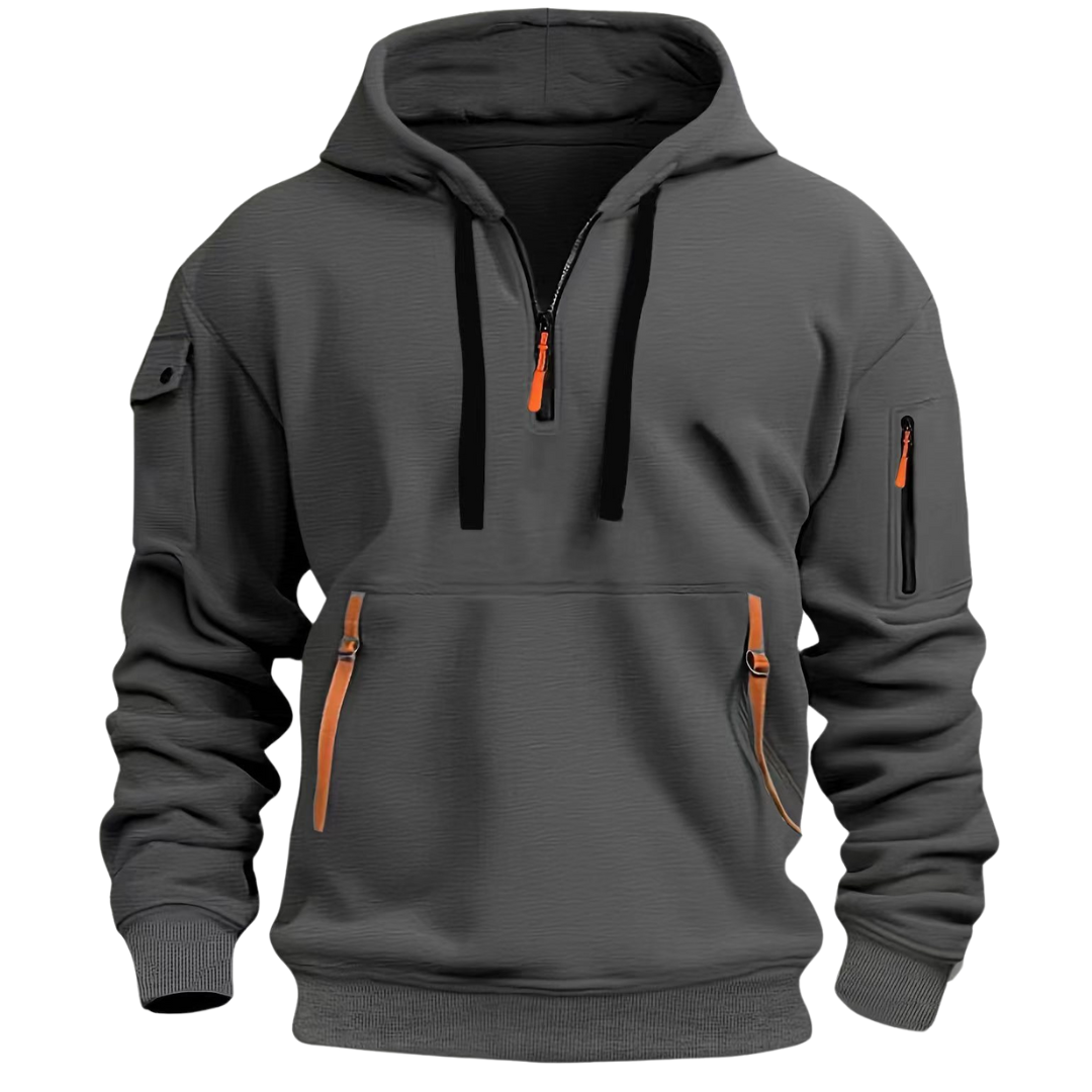 Hugo | Heren Vrijetijds Hoodie met Ritszakken