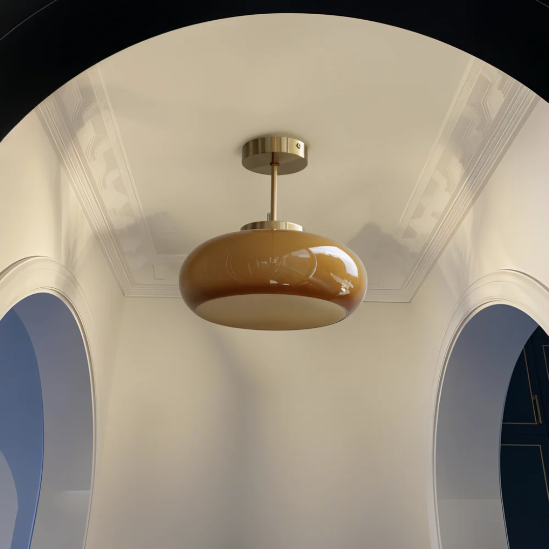 Vintage Glas Plafondlamp 1-Licht