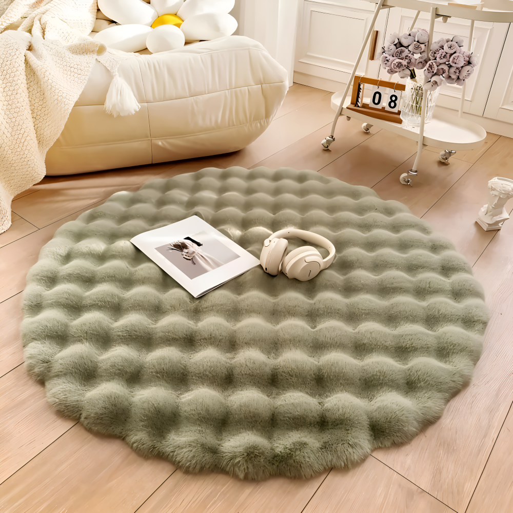 Ronde Zachte Antislip Deurmat – Gezellige Fleece Woondecoratie