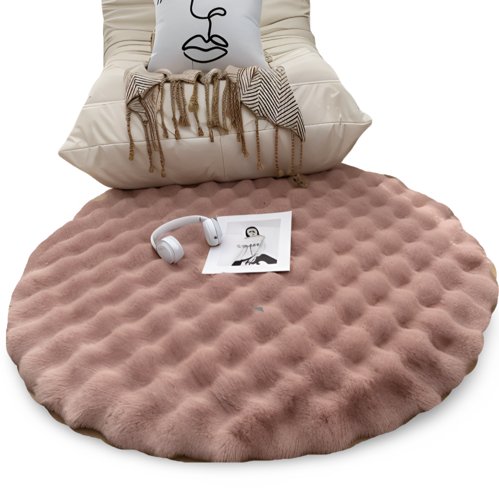 Ronde Zachte Antislip Deurmat – Gezellige Fleece Woondecoratie