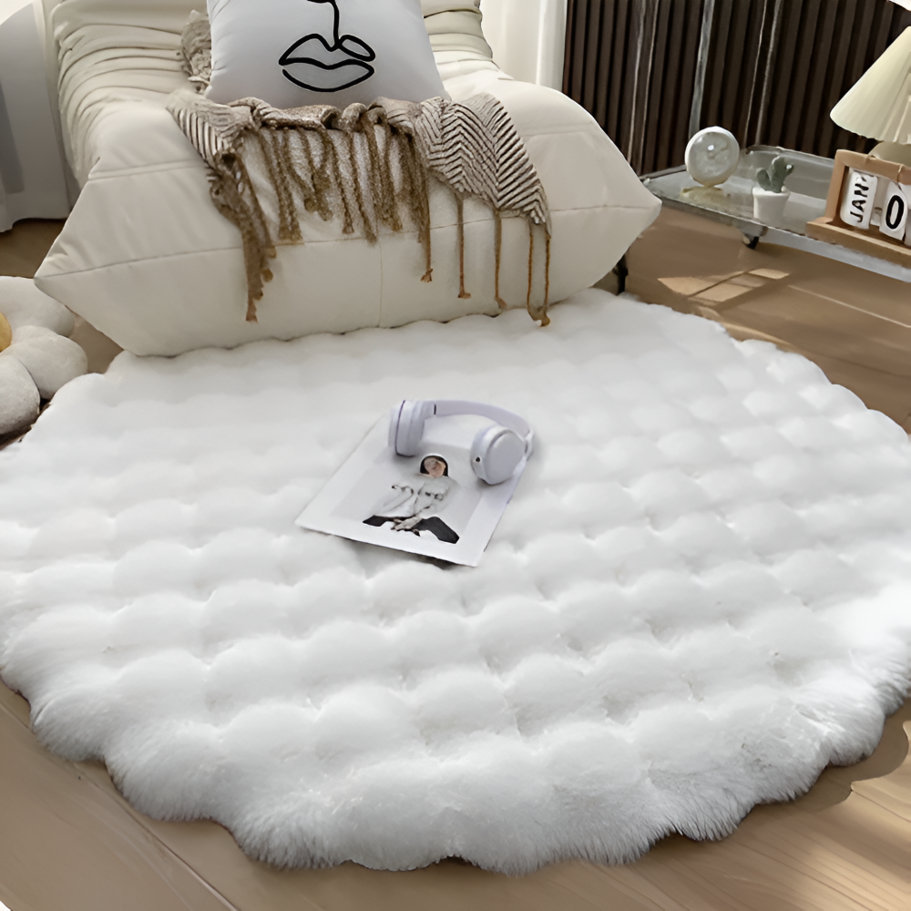 Ronde Zachte Antislip Deurmat – Gezellige Fleece Woondecoratie