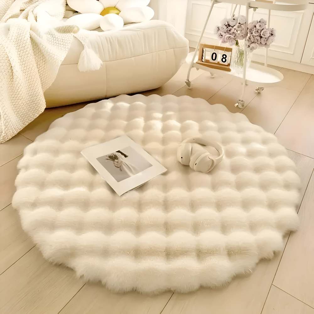 Ronde Zachte Antislip Deurmat – Gezellige Fleece Woondecoratie