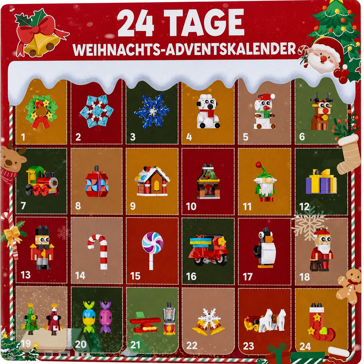 Kerstdecoratie-Baustein-Adventskalender