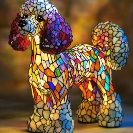 Schitterend Standbeeld – Artistieke LED-Nachtlamp Met Hondenras-Motiv