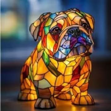 Schitterend Standbeeld – Artistieke LED-Nachtlamp Met Hondenras-Motiv