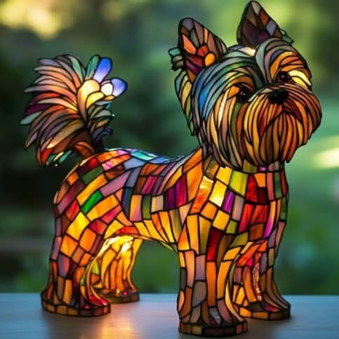 Schitterend Standbeeld – Artistieke LED-Nachtlamp Met Hondenras-Motiv