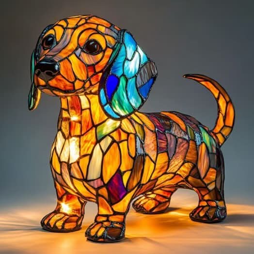 Schitterend Standbeeld – Artistieke LED-Nachtlamp Met Hondenras-Motiv