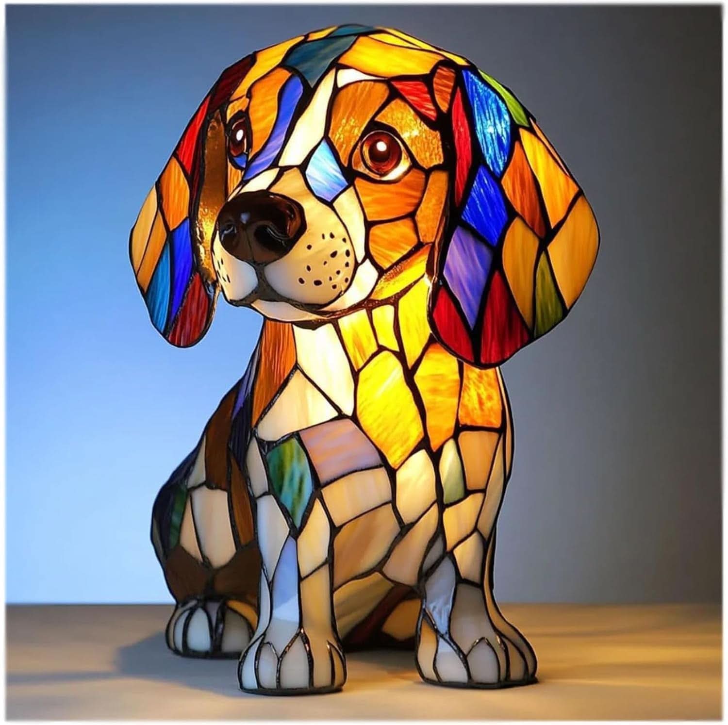 Schitterend Standbeeld – Artistieke LED-Nachtlamp Met Hondenras-Motiv