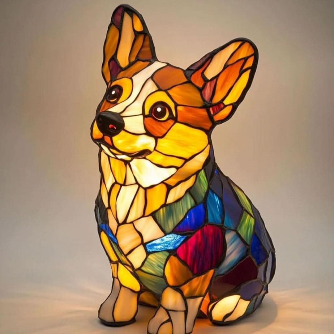 Schitterend Standbeeld – Artistieke LED-Nachtlamp Met Hondenras-Motiv
