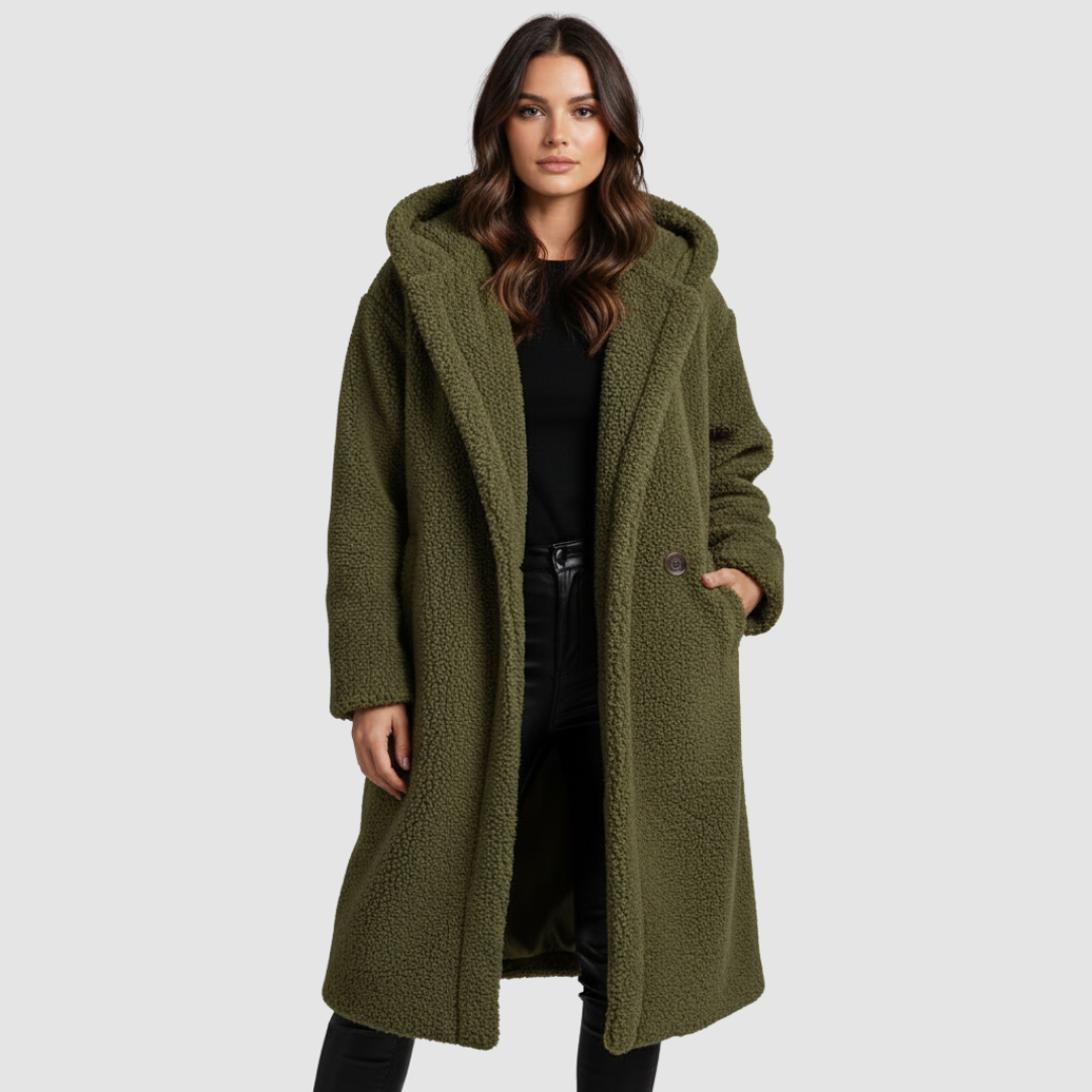 Dames Teddy Mantel met Kapuze | Heidi-Mode