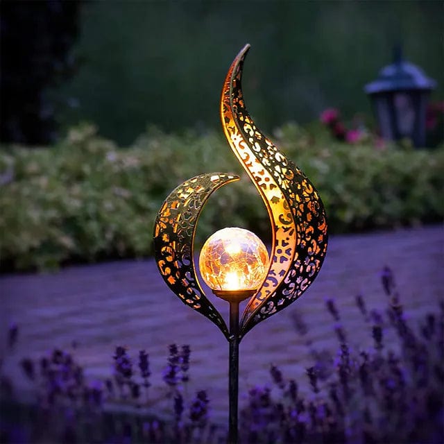GardenLuxe | Solar lamp van metaal met warm LED-licht voor de tuin