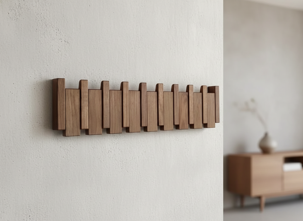 Piano Kleshenger HarmonyCoat – Creatieve Kapstok van Hout voor Hal en Entree