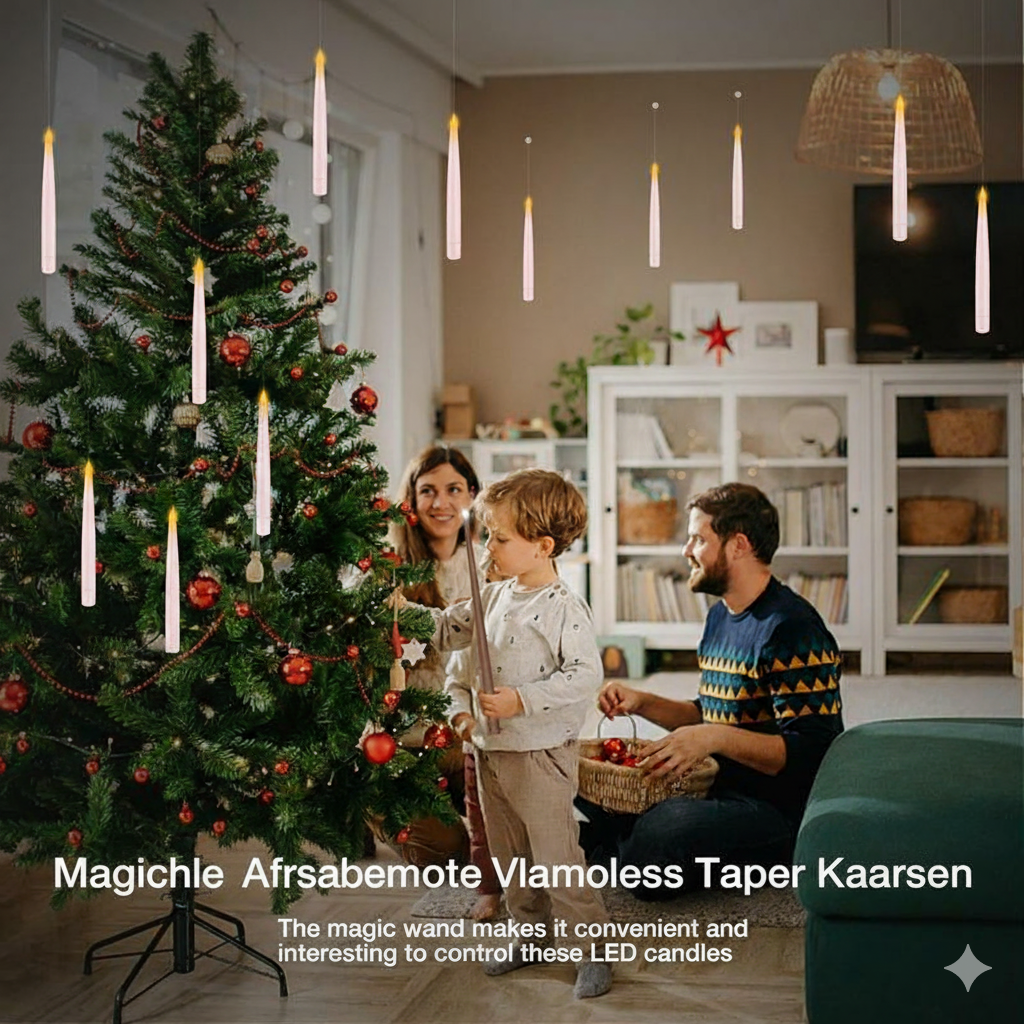 LumiGlow LED Kaarsen Set | Vlamloze hangende kaarsen met afstandsbediening voor sfeervolle decoratie