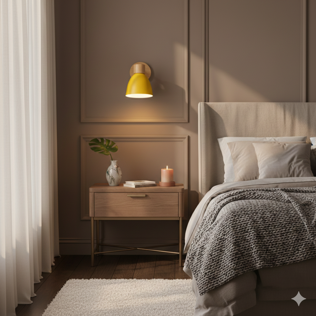 Modern Minimalistische Houten Conus LED Wandlamp | 1-Lamp