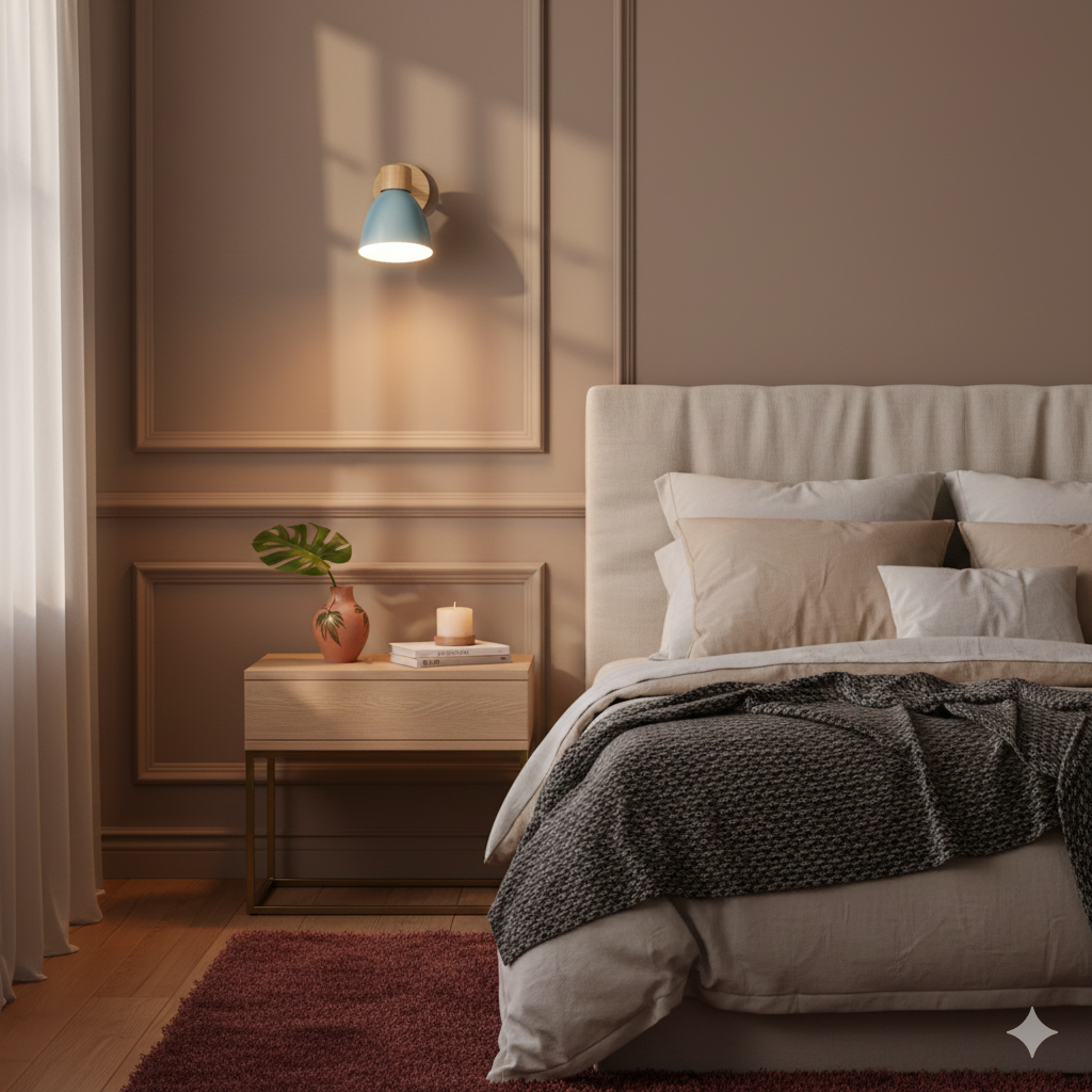 Modern Minimalistische Houten Conus LED Wandlamp | 1-Lamp