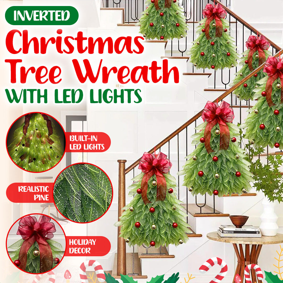 InverTree | Kerstboom Krans met LED Verlichting en Strik