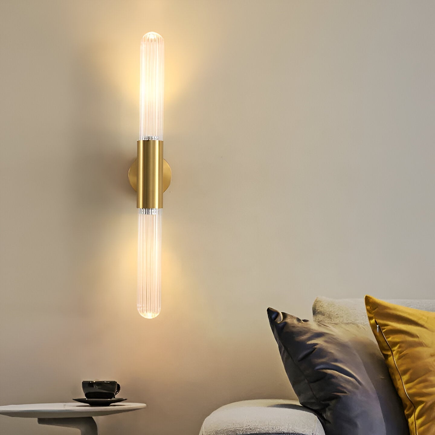 Nordic Water-Ripple Glas Messing Wandlamp LED 1-Licht