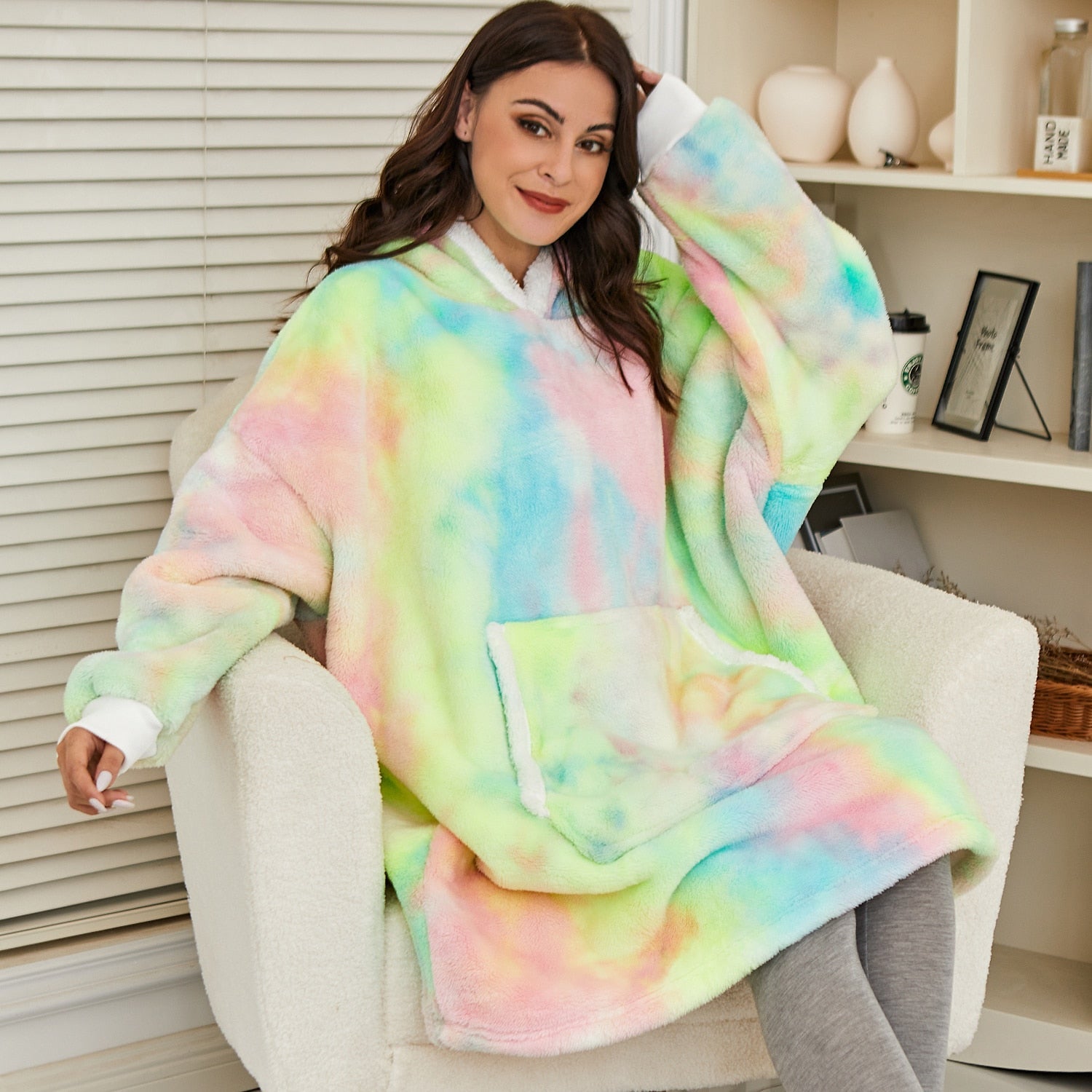 Ultra-zachte fleece- en woldeken met capuchon voor comfort en warmte thuis