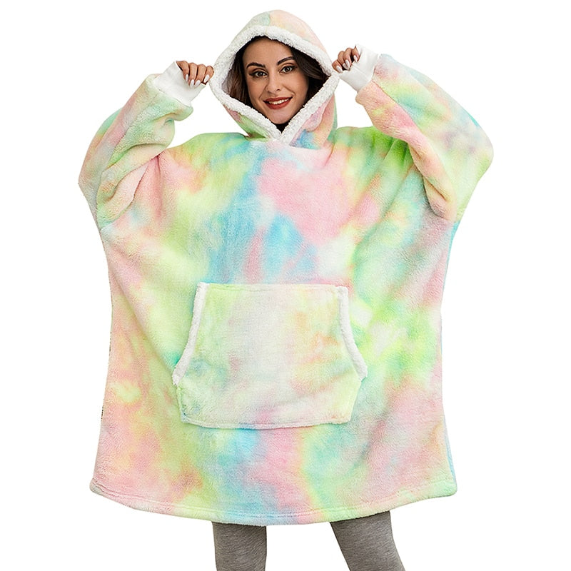 Ultra-zachte fleece- en woldeken met capuchon voor comfort en warmte thuis