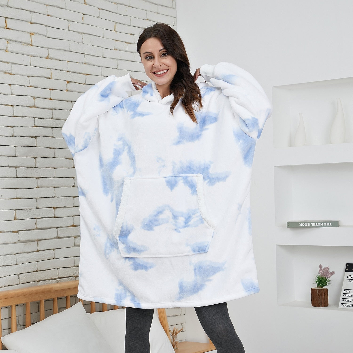 Ultra-zachte fleece- en woldeken met capuchon voor comfort en warmte thuis