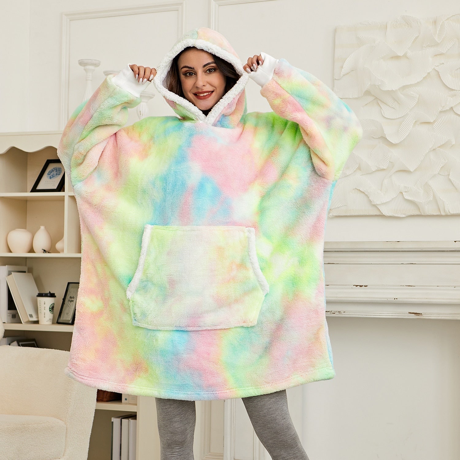 Ultra-zachte fleece- en woldeken met capuchon voor comfort en warmte thuis