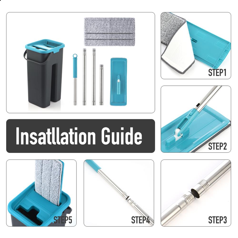 Magische Dweil – Inclusief 4 Pads, 360° Draaibaar & Uitwringbaar