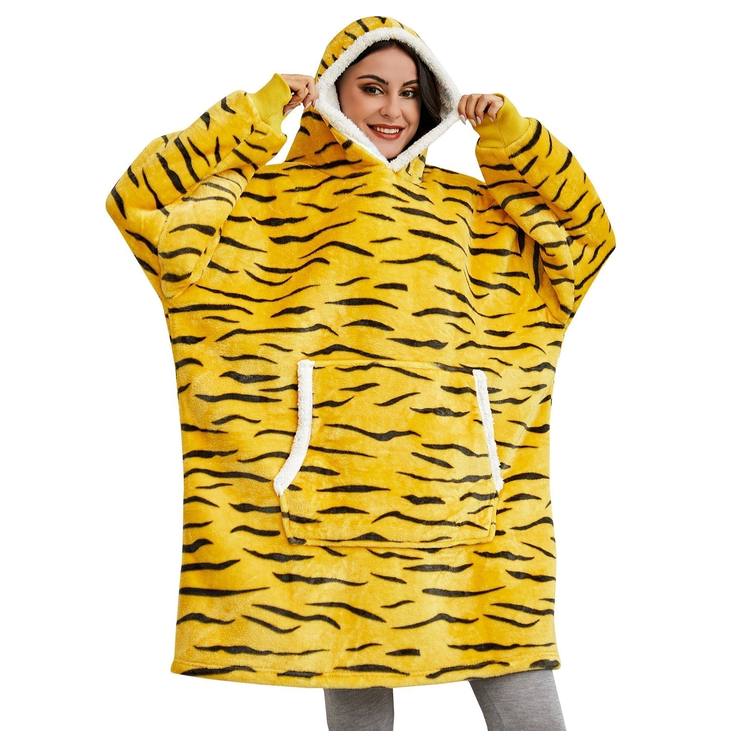 Ultra-zachte fleece- en woldeken met capuchon voor comfort en warmte thuis