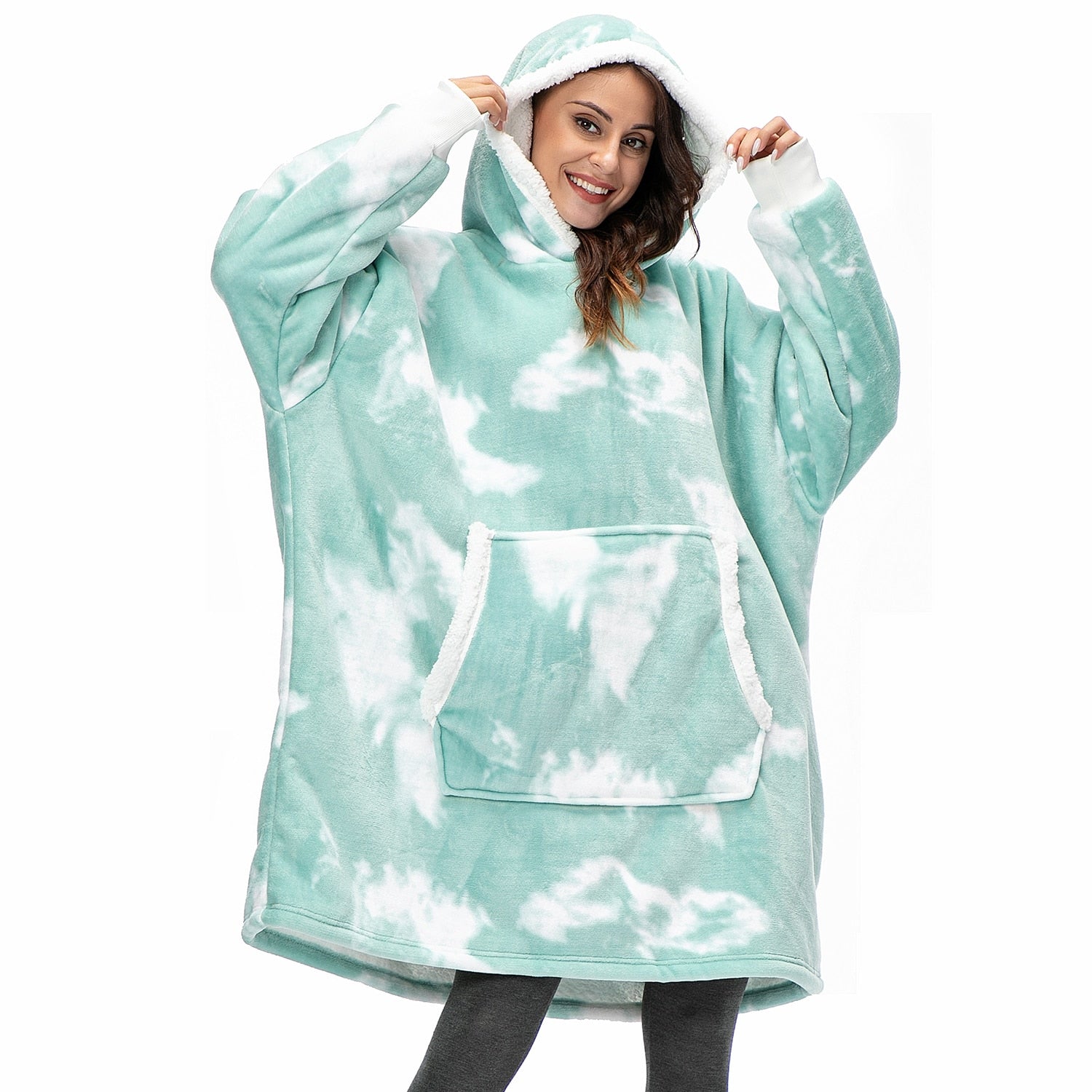 Ultra-zachte fleece- en woldeken met capuchon voor comfort en warmte thuis