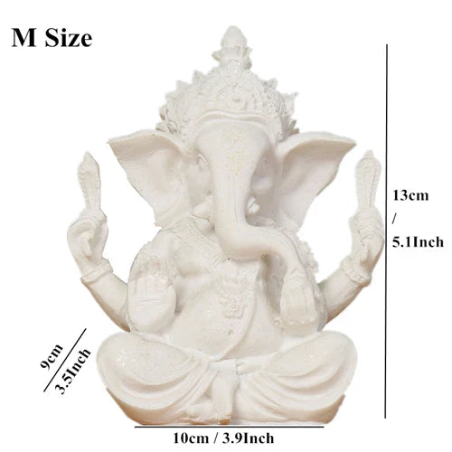 Huisdecoratie Natuur Zandsteen Indische Ganesha Beeld Religieuze Hindoe Olifant God Standbeelden Fengshui Olifantenkop Boeddha