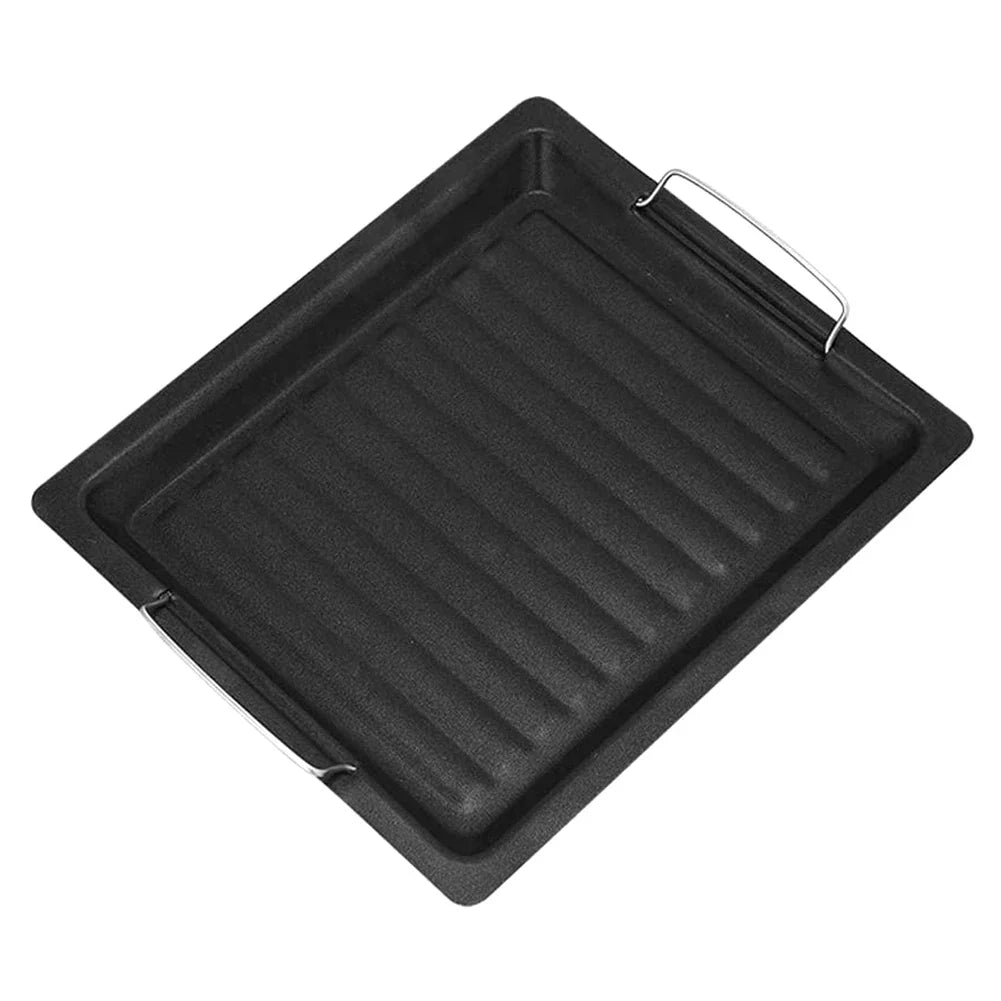 Feurossa Gietijzeren Grillplaat Omkeerbare Plaat | Voor Gasgrill & Fornuis | 25 × 30 cm | Voor Pizza, Vlees, Groenten & Vis