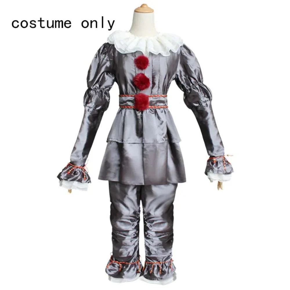 Halloween Kinderen Clown Kostuum Satijn Chiffon Set