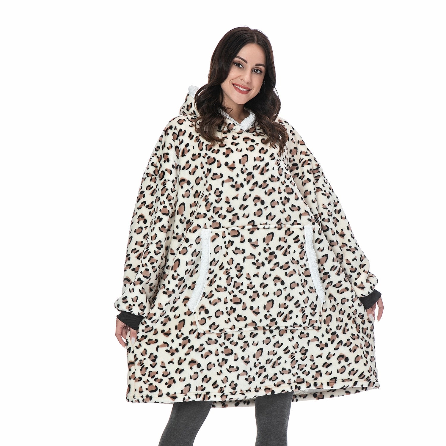 Ultra-zachte fleece- en woldeken met capuchon voor comfort en warmte thuis